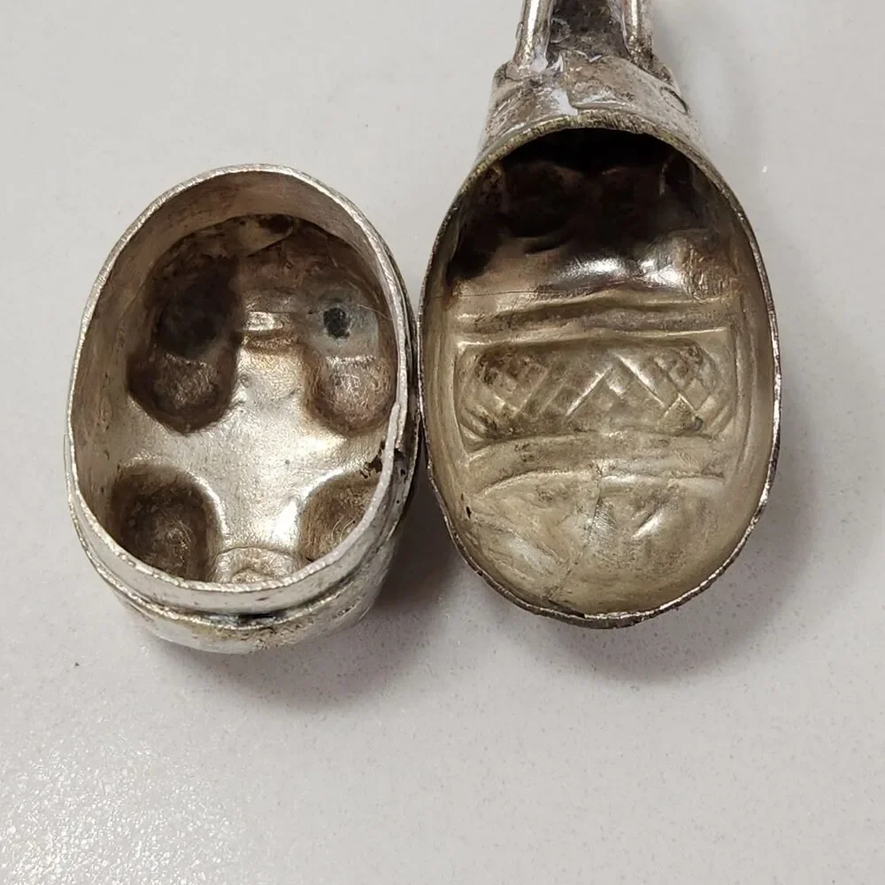 Cambodian Silver Tone Elephant Betel Nut Box Trinket Container Mid-Century